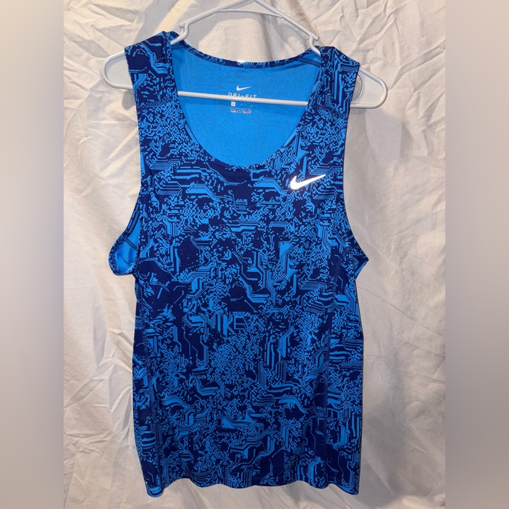 Nike Blue Patterned Tank Top